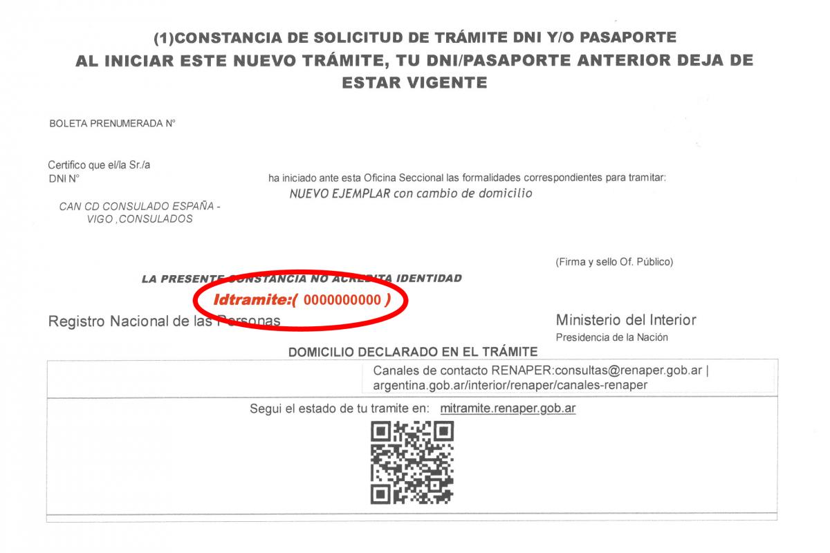 Constancia de trámite